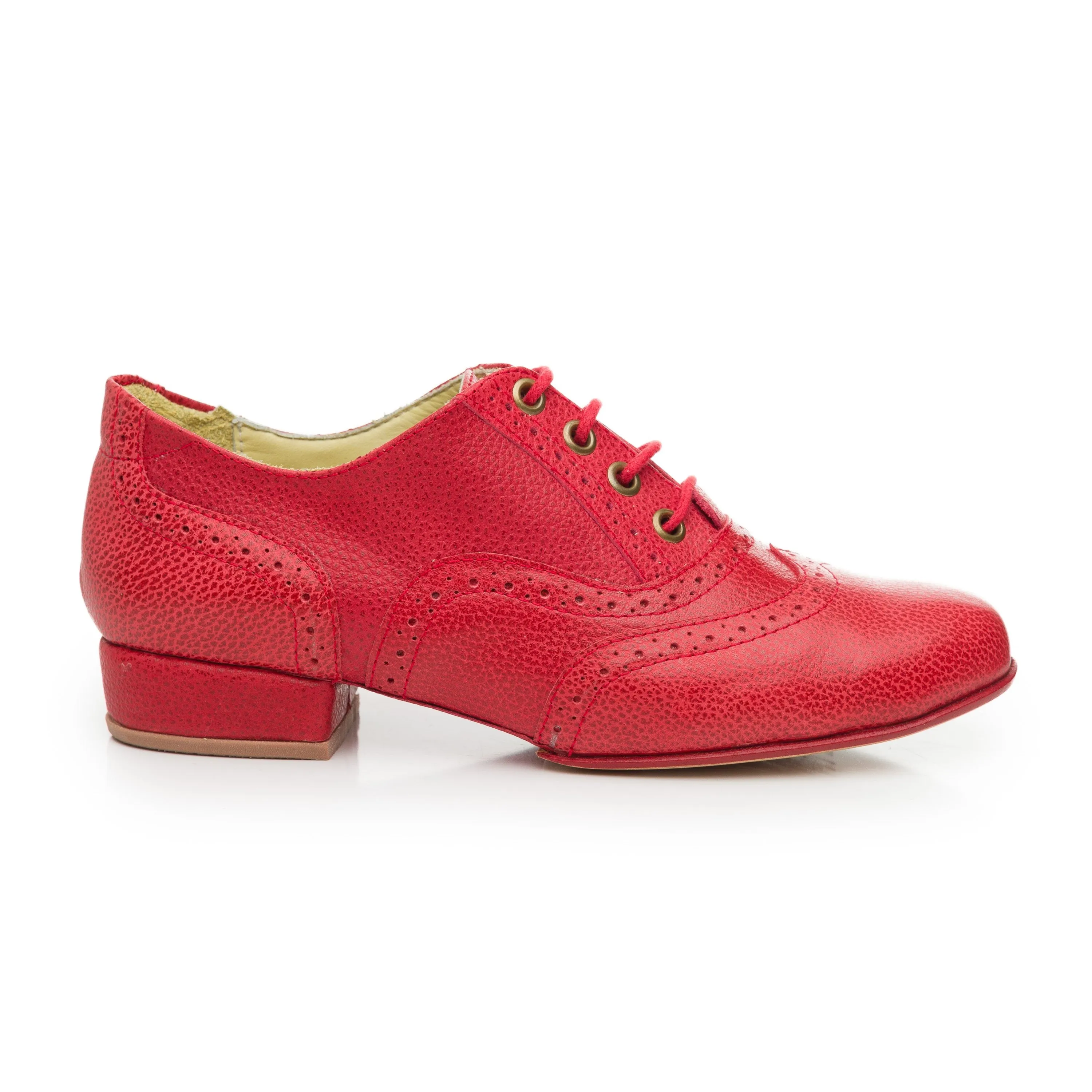 Oxford Curvy / Red Embossed Leather