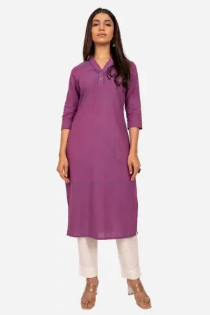 Purple Cross Color Ikat Kurta