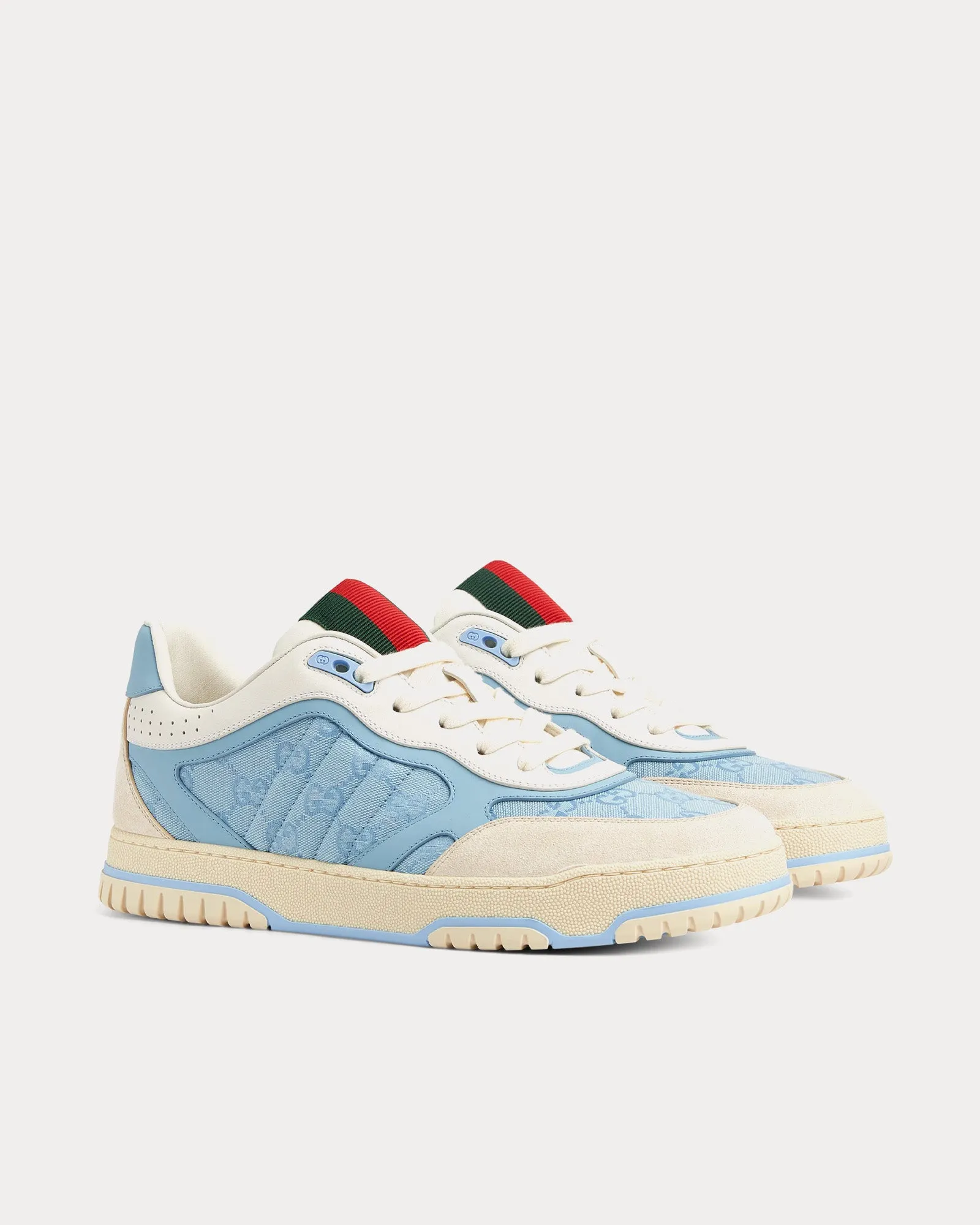 Re-Web with GG Canvas Light Blue Low Top Sneakers