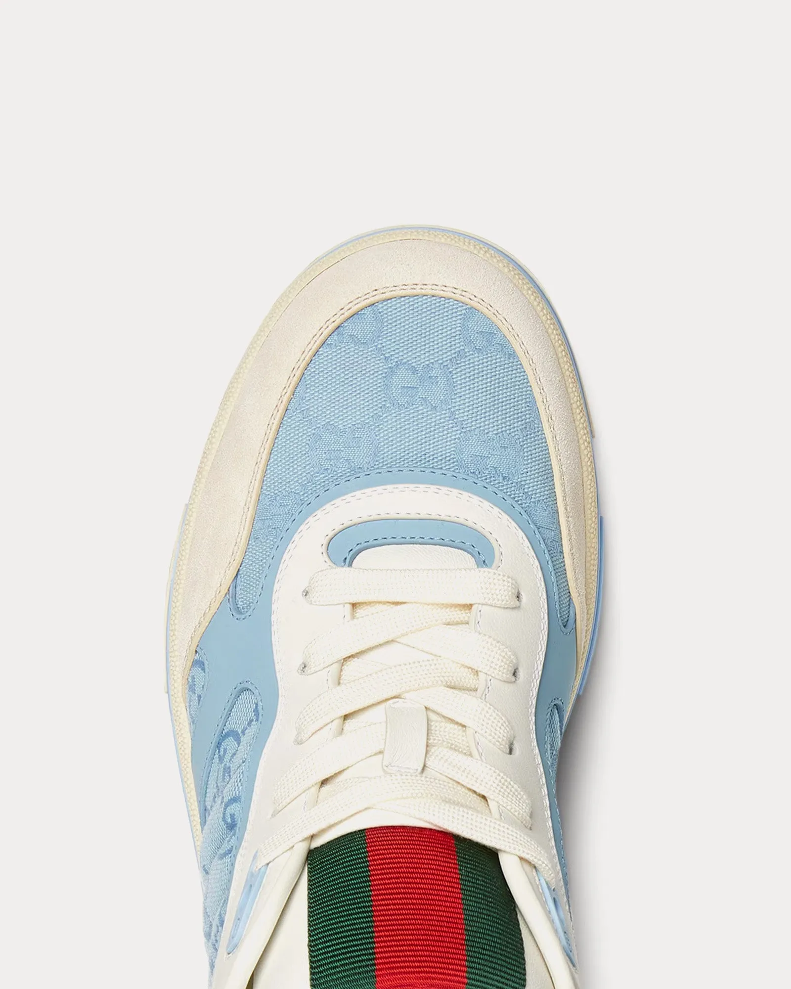 Re-Web with GG Canvas Light Blue Low Top Sneakers