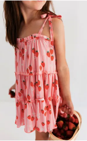 Red Strawberry Tier Twirl Dress
