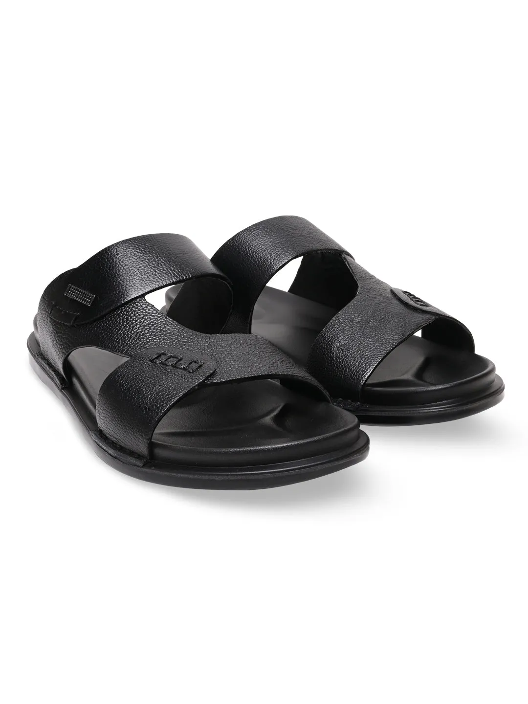Regal Black Men Casual Drymill Leather Sandals