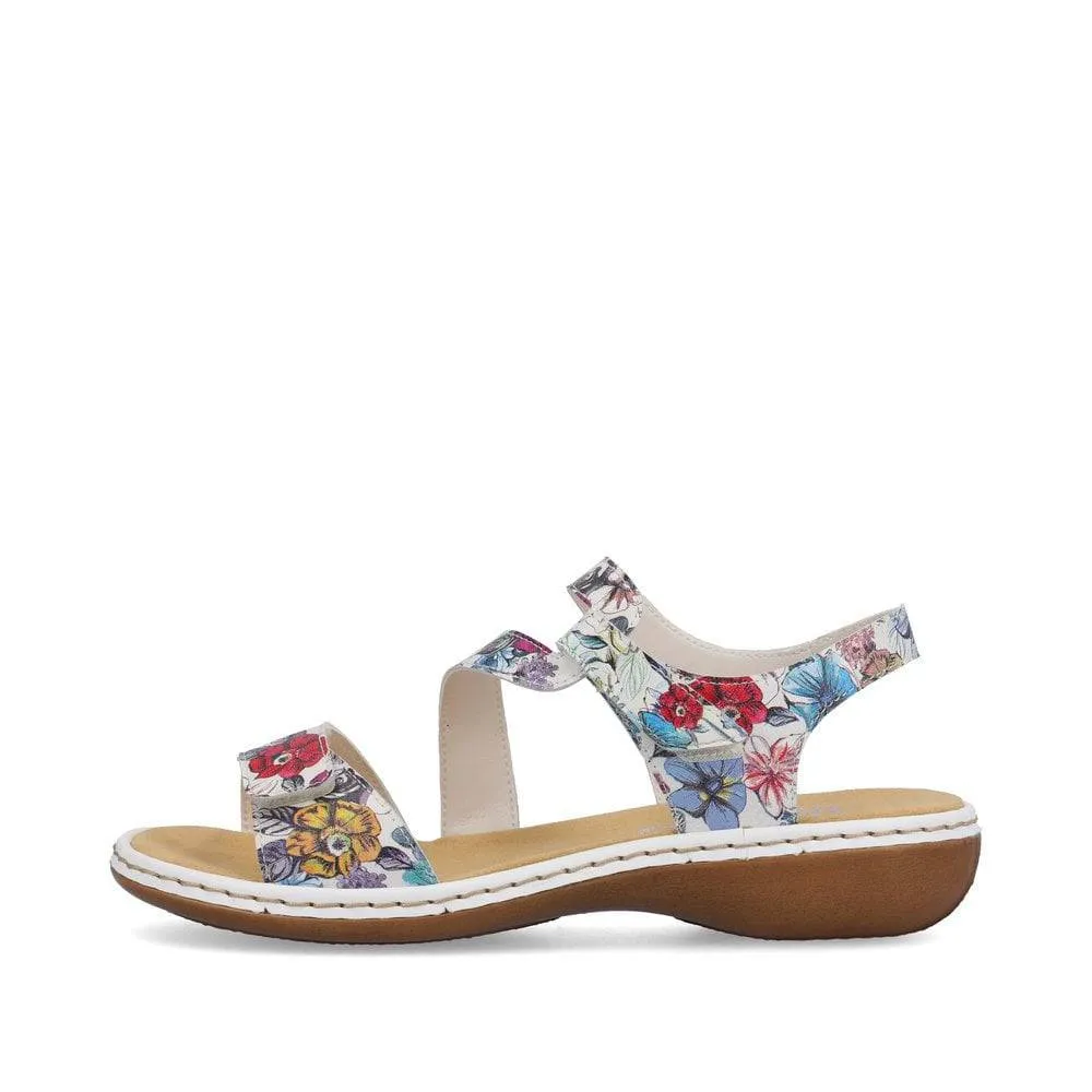 Rieker Leather Double Velcro Strap Open Toe Comfort Sandal