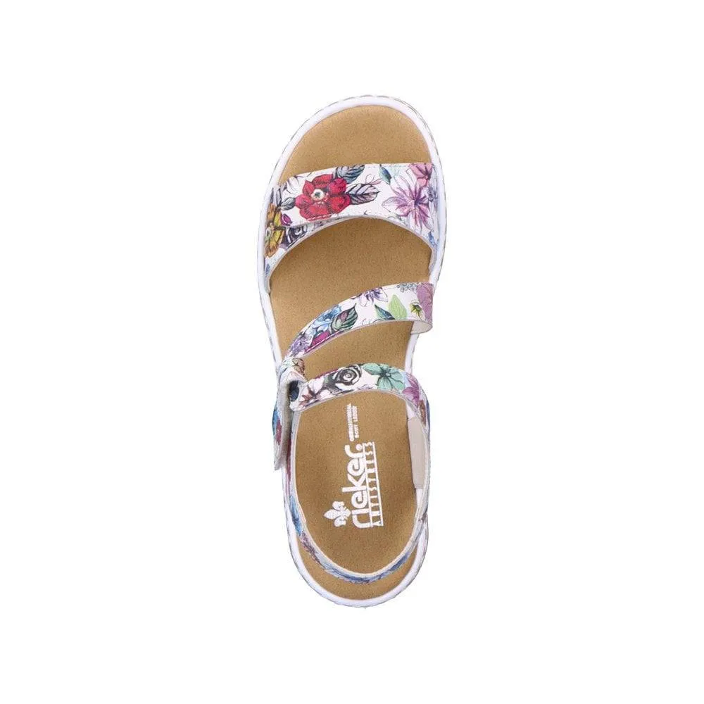 Rieker Leather Double Velcro Strap Open Toe Comfort Sandal
