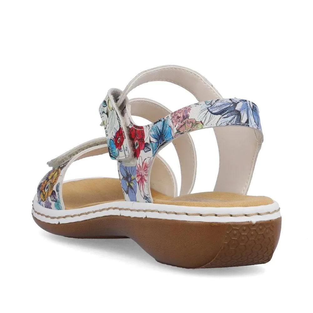 Rieker Leather Double Velcro Strap Open Toe Comfort Sandal