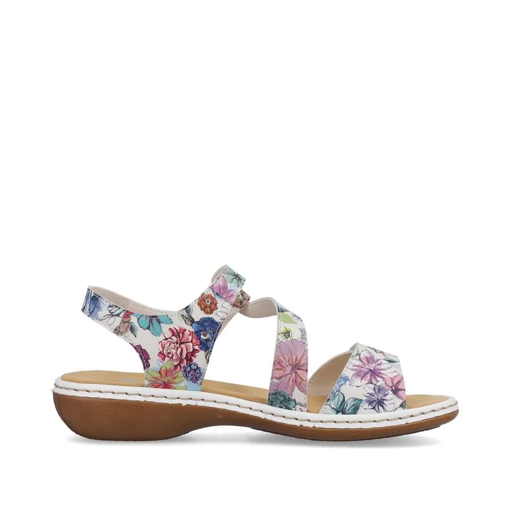 Rieker Leather Double Velcro Strap Open Toe Comfort Sandal