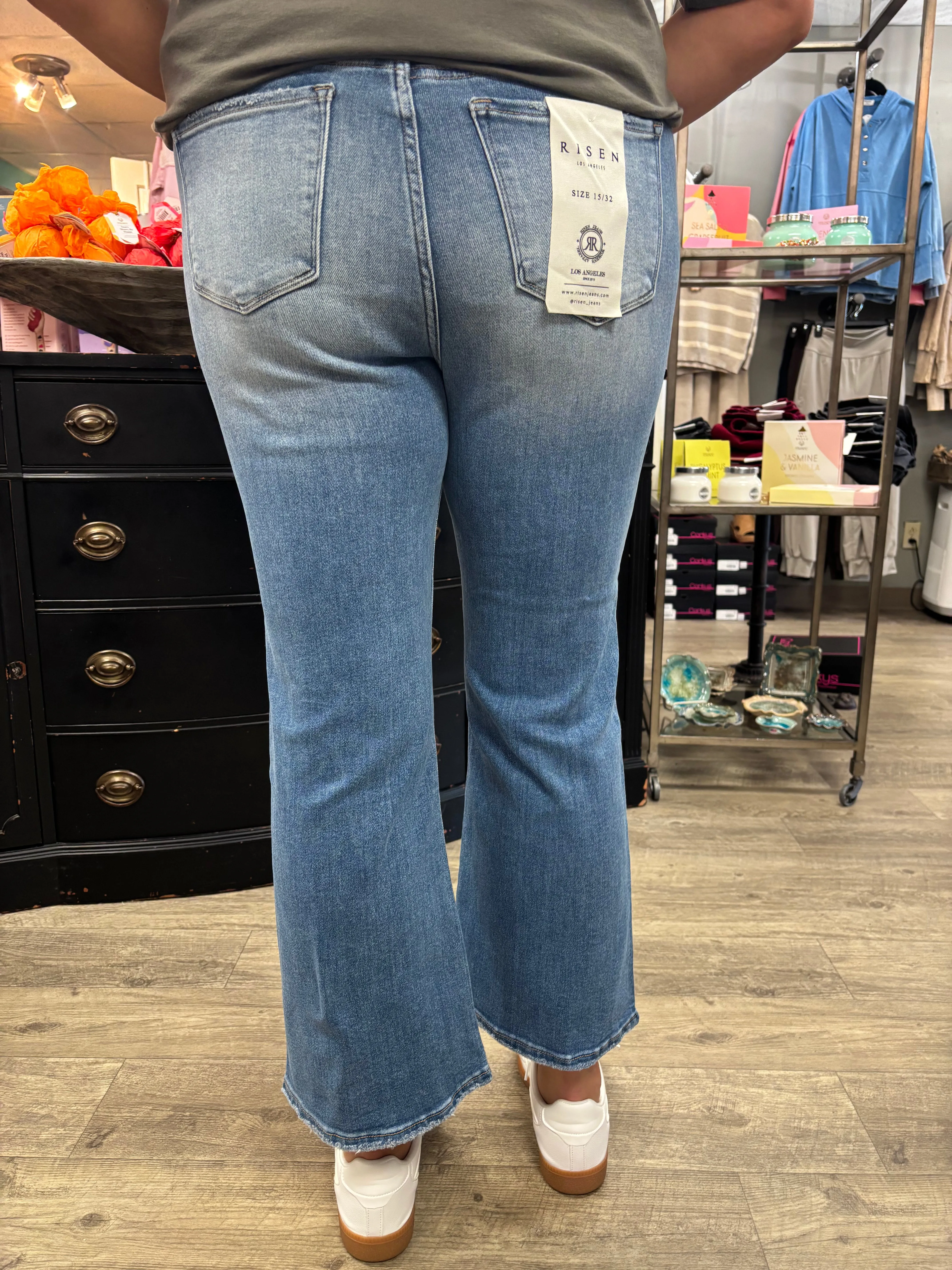 Risen Crop it Like it's Hot Cropped Flare Jeans