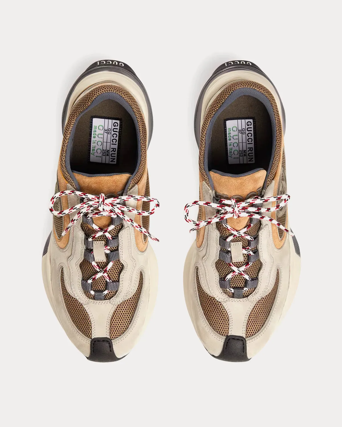 Run Suede Grey / Light Brown Low Top Sneakers