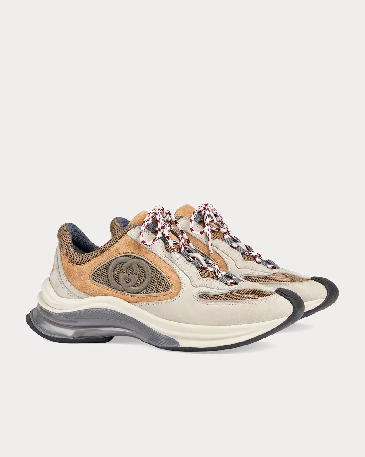 Run Suede Grey / Light Brown Low Top Sneakers