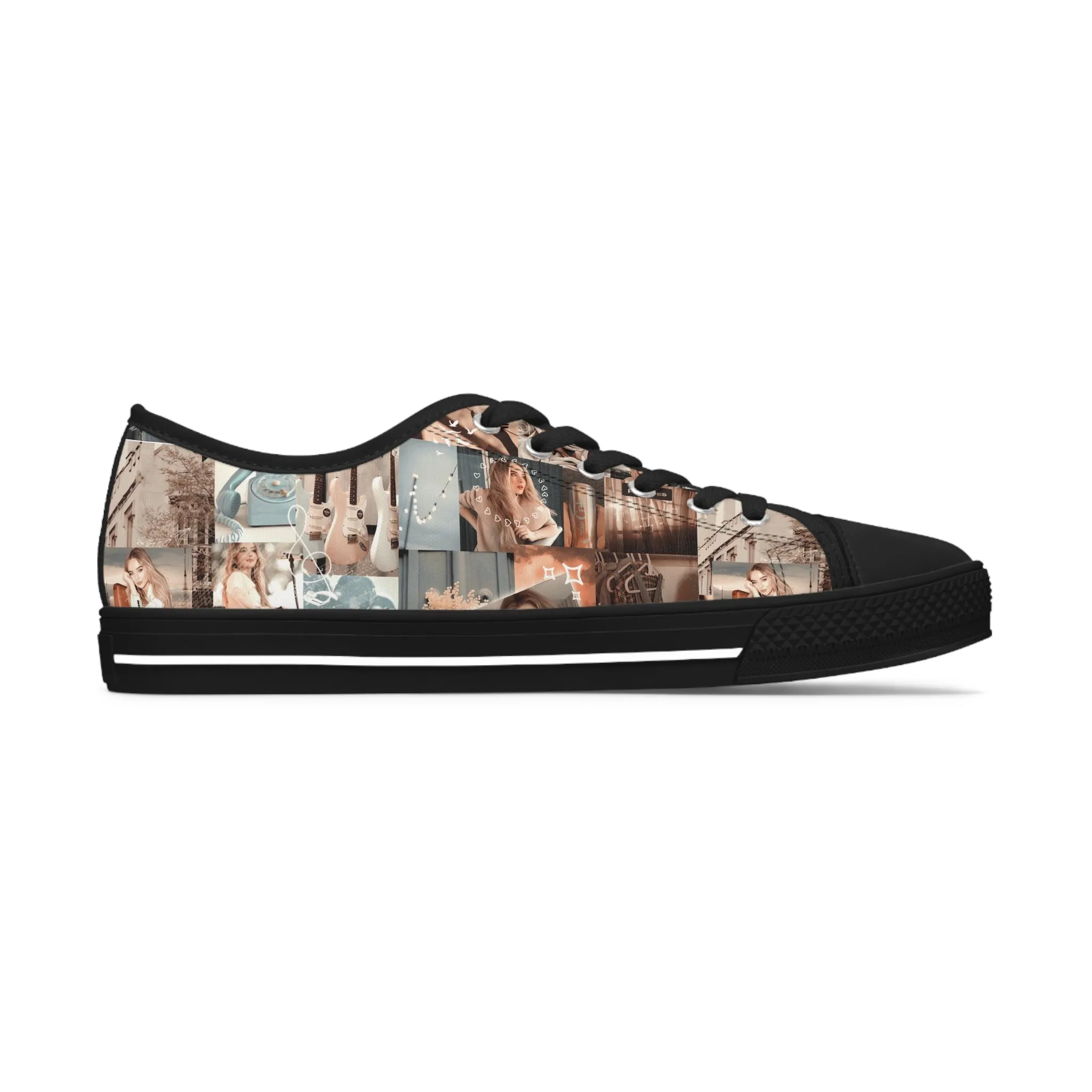 Sabrina Carpenter Peachy Princess Collage Women's Low Top Sneakers