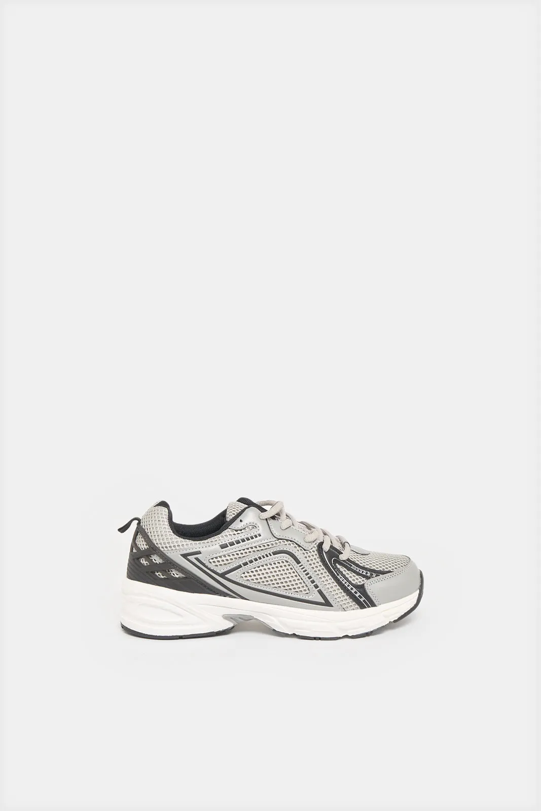 Senior Boys Grey Overlayed Trainer