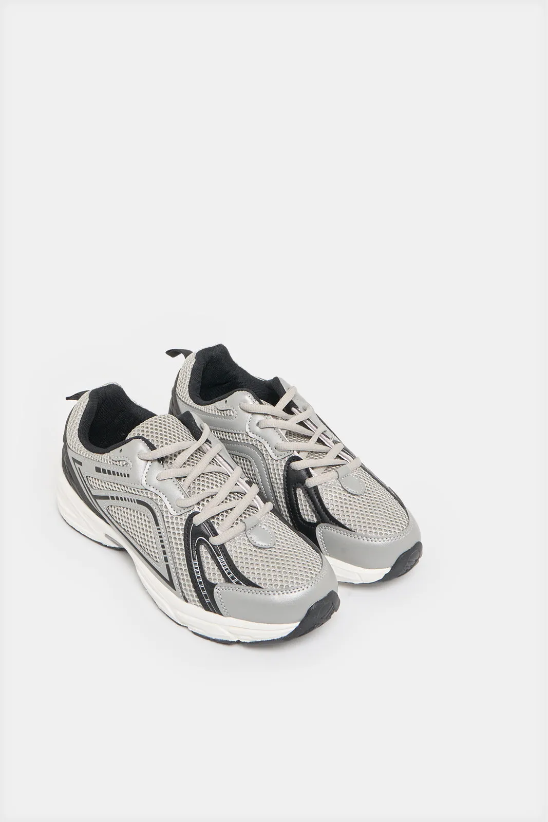 Senior Boys Grey Overlayed Trainer