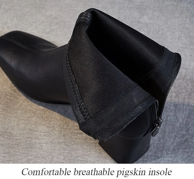 Sheepskin Leather Mid-Calf Boots