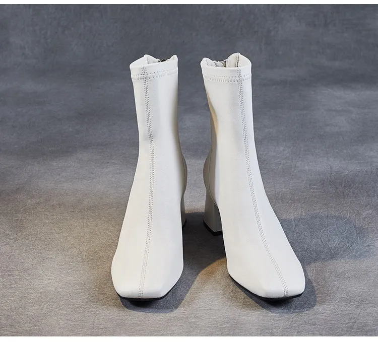 Sheepskin Leather Mid-Calf Boots