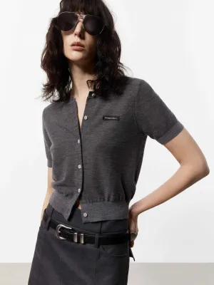 Short Sleeve Knit Cardigan