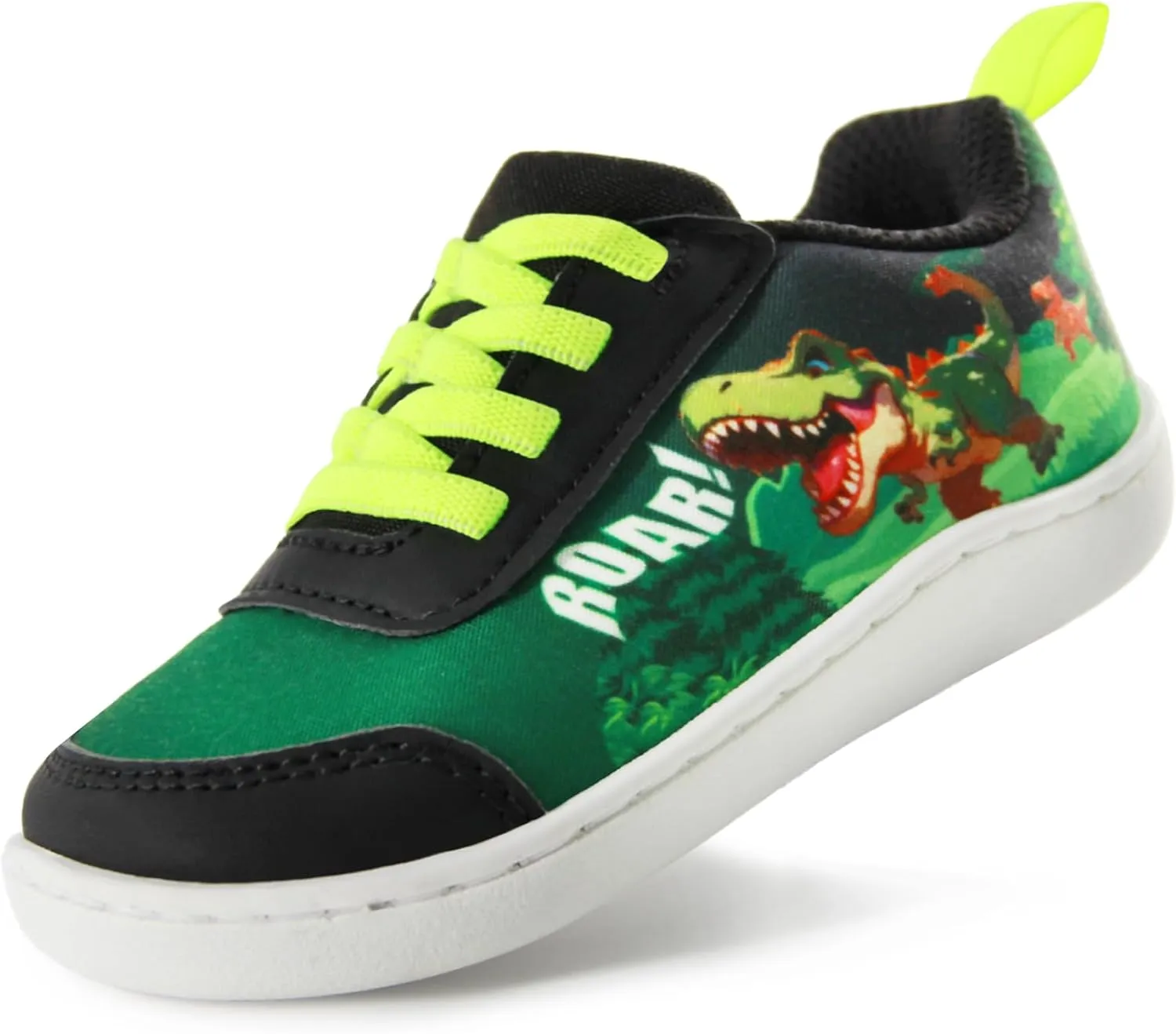 SKYWHEEL Toddler Girls Boys Tennis Shoes Wide Toe Box Barefoot Cartoon Walking Running Sneakers Breathable Slip On Lightweight Shoes for Little Kids