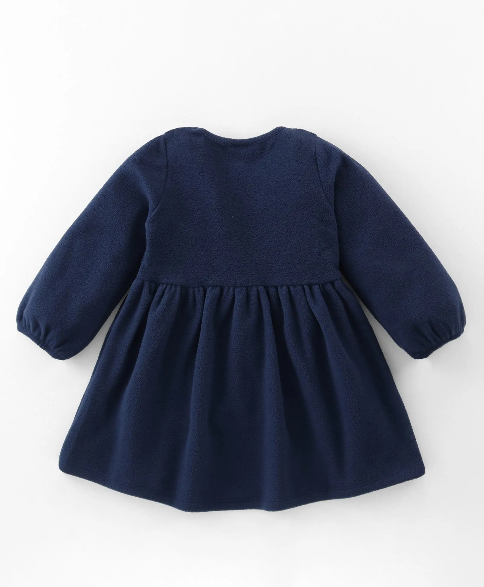 Solid Polar Fleece Frilled Dress Leggings Set