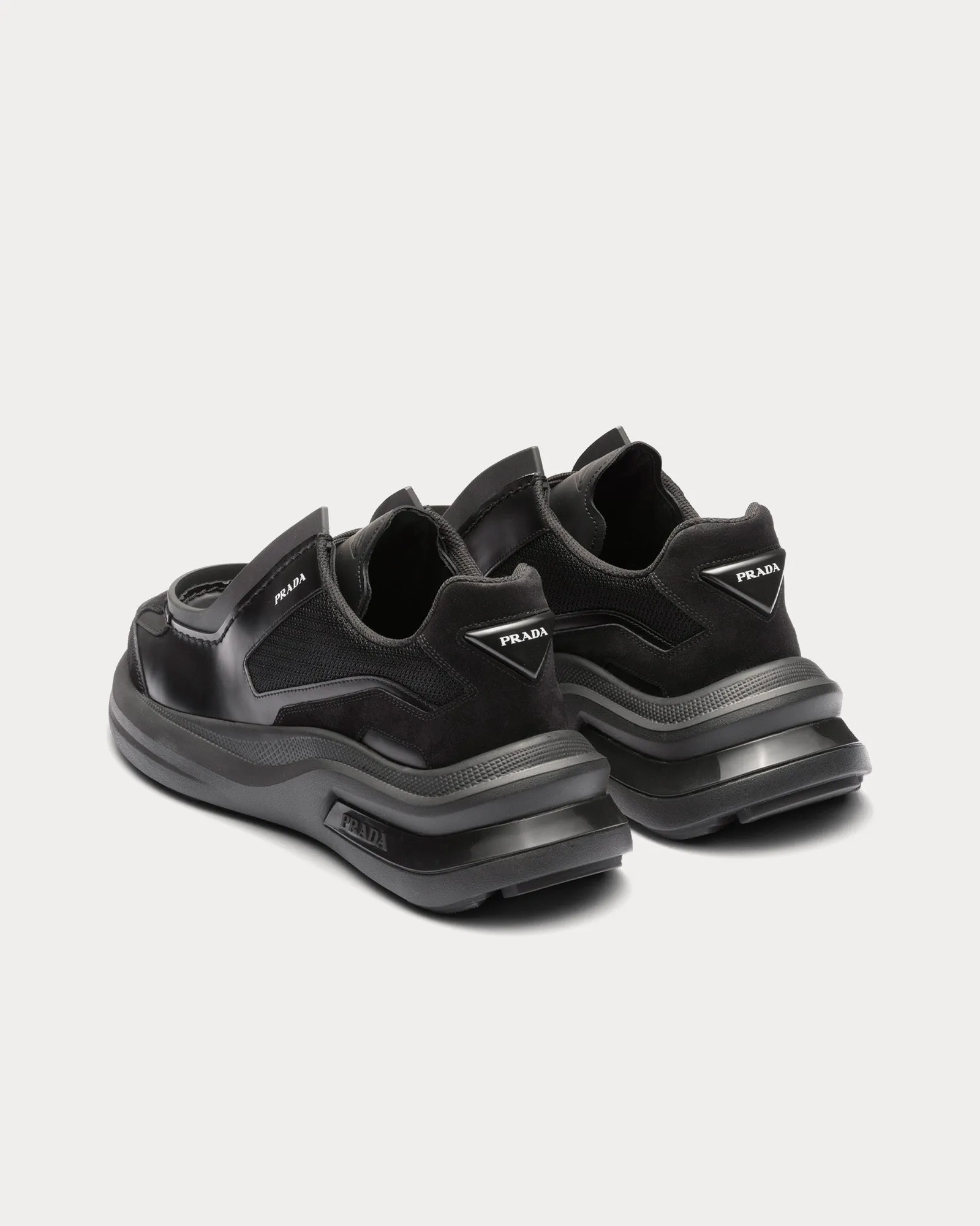 Systeme Brushed Leather with Bike & Suede Elements Black Low Top Sneakers