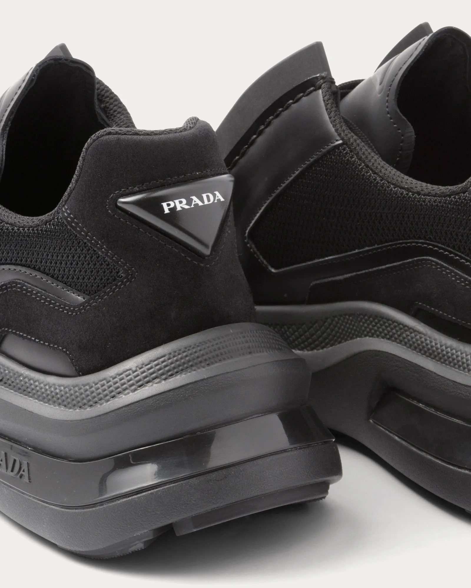 Systeme Brushed Leather with Bike & Suede Elements Black Low Top Sneakers