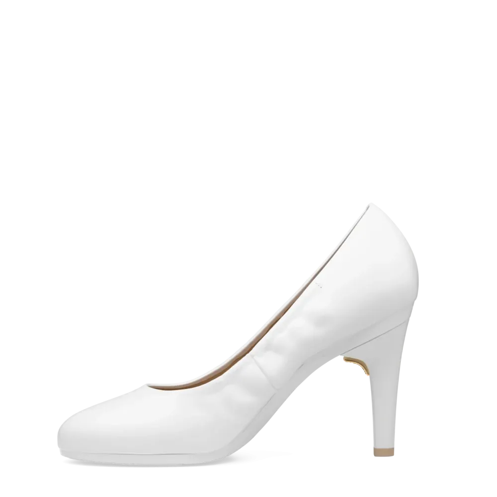 The Ballet Pump - White Leather 4 Stiletto