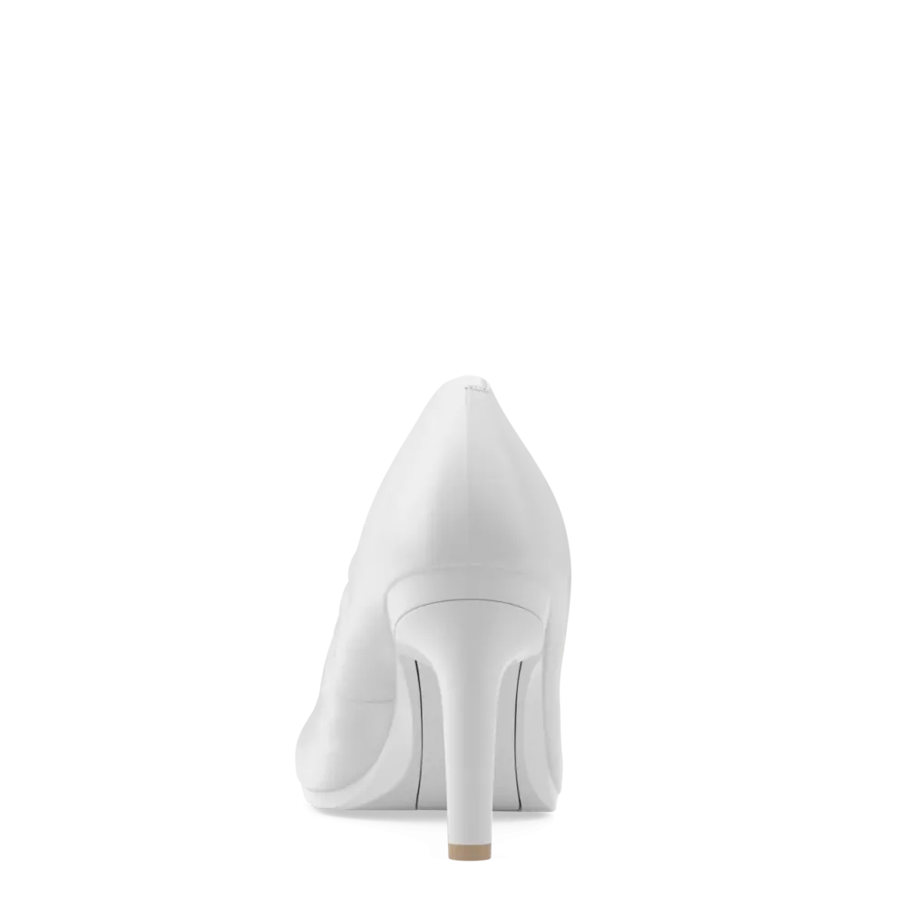 The Ballet Pump - White Leather 4 Stiletto