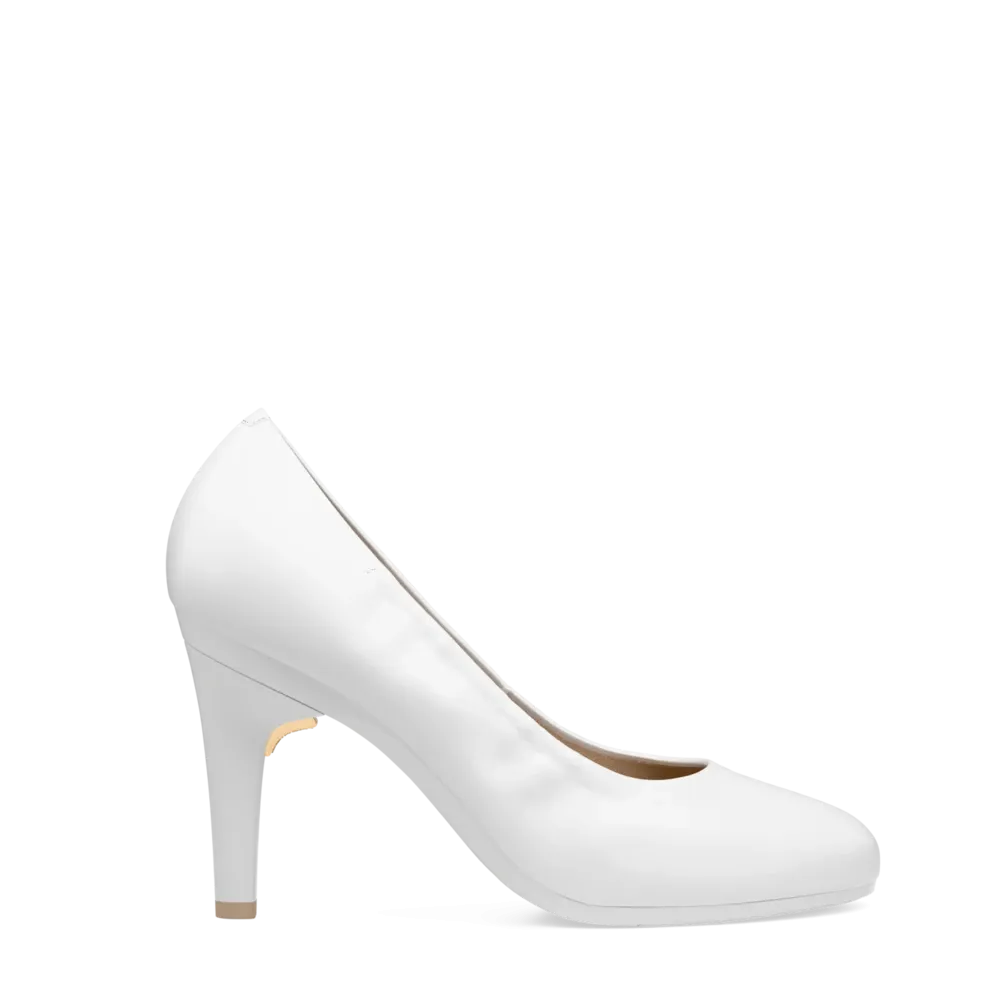 The Ballet Pump - White Leather 4 Stiletto