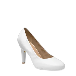 The Ballet Pump - White Leather 4 Stiletto
