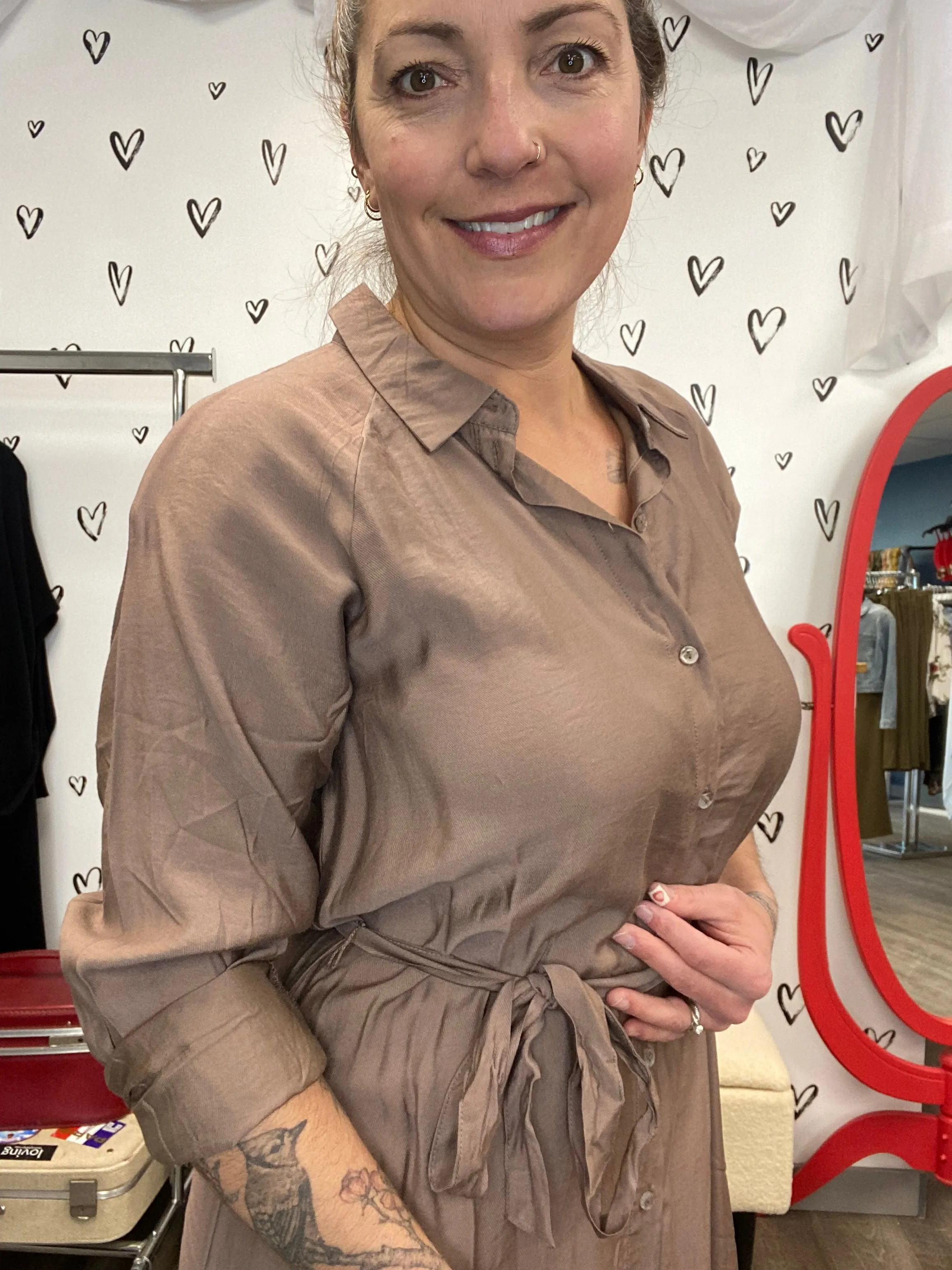 The Debby Long Sleeve Shirt Dress