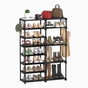 TIMEBAL 8-Tier Shoe Rack Storage Organizer 25-28 Pairs Shoes and Boots Shelf Organizer, Removable & Dust Large Shoe Rack, Stackable Shoe Rack for Boot & Shoe Storage