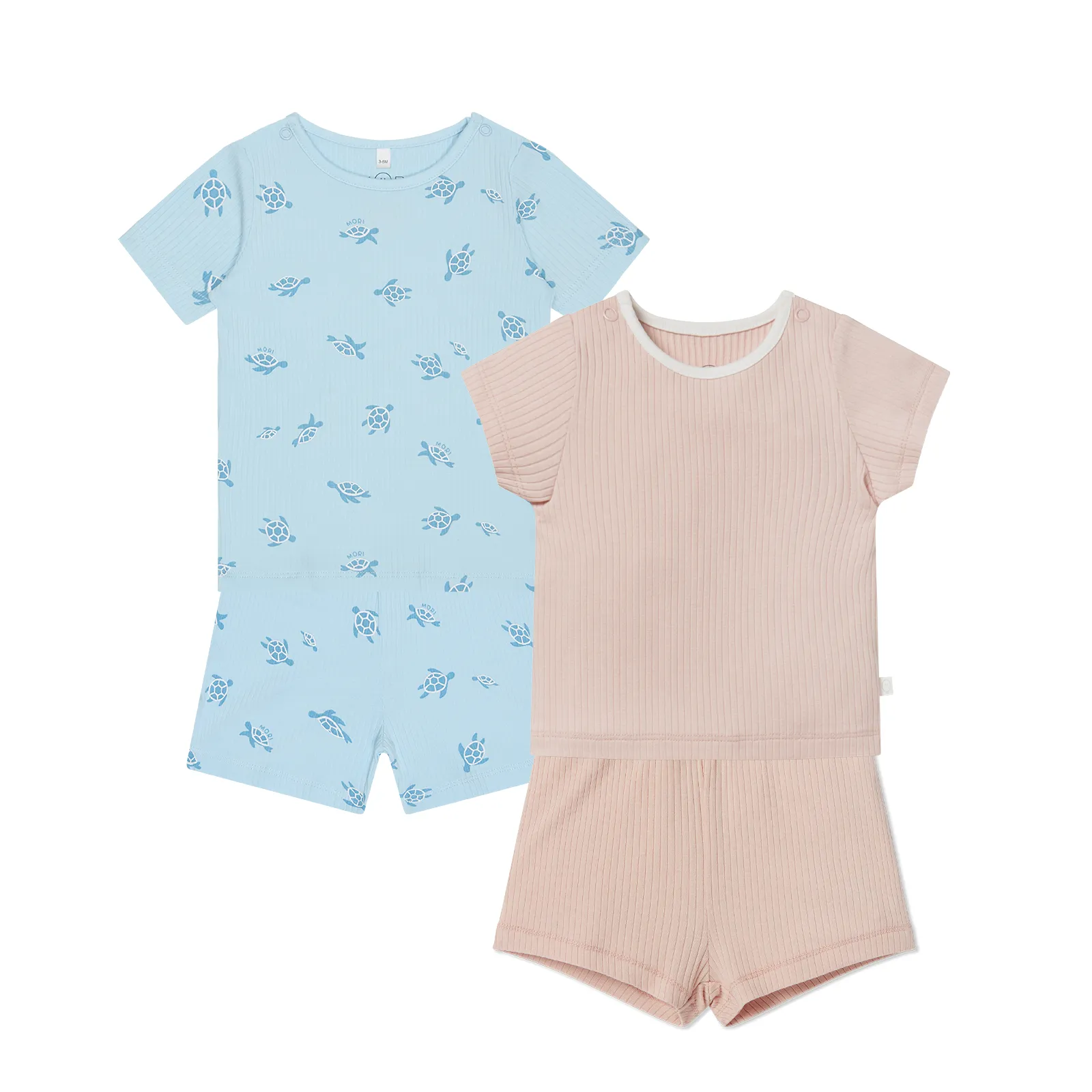 Turtles Ribbed & Ribbed Summer Pyjamas 2 Pack