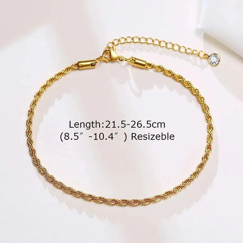 Twisted Gold Anklet