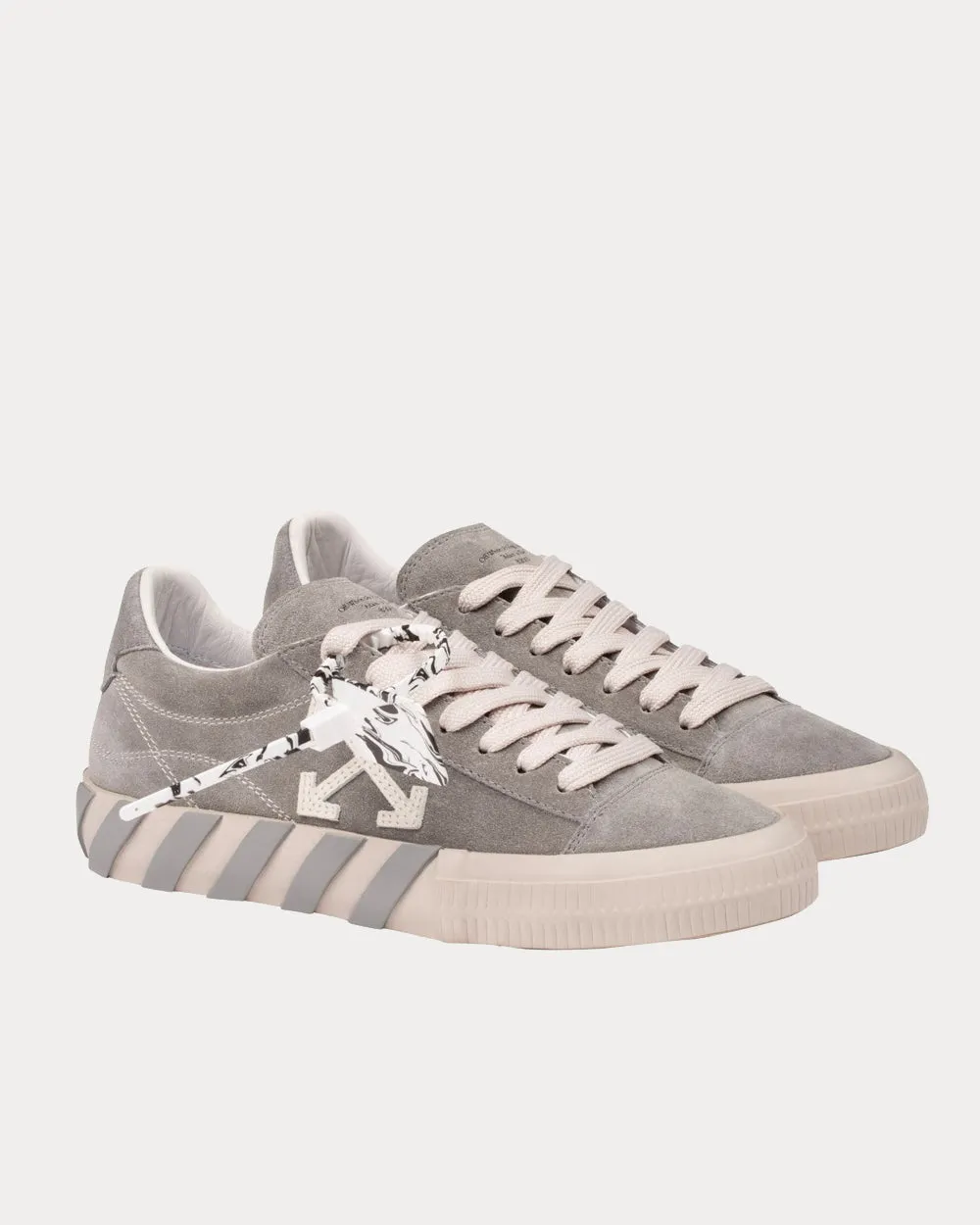 Vulcanized Grey / White Low Top Sneakers