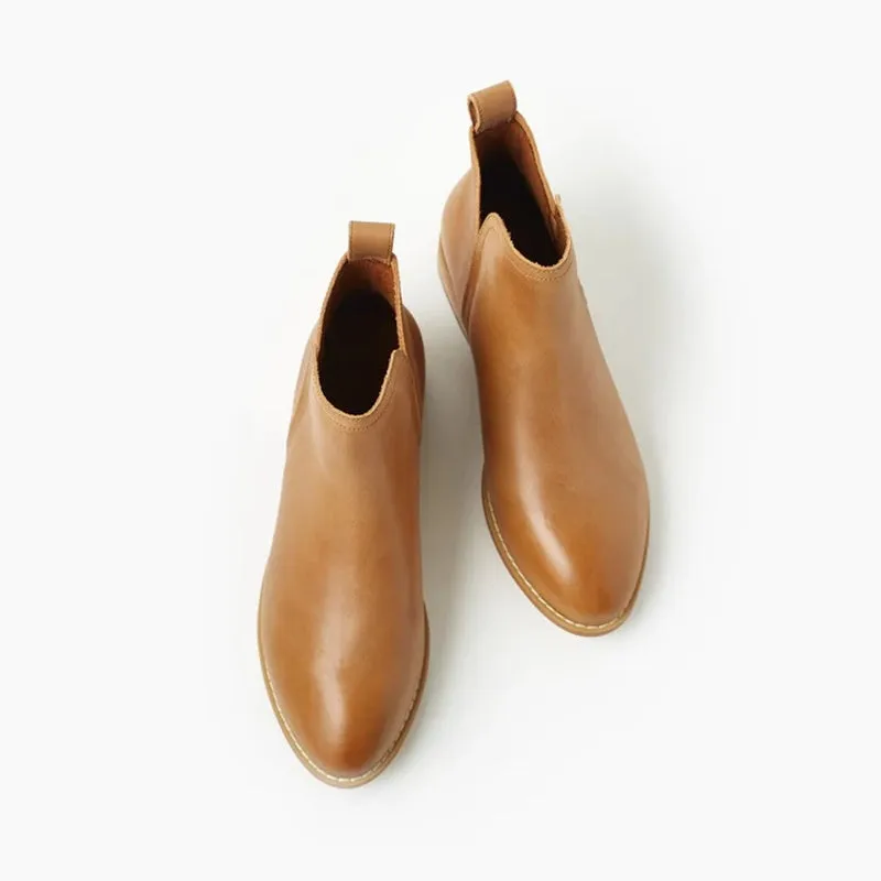 Walnut - Douglas Leather Boot - Tan