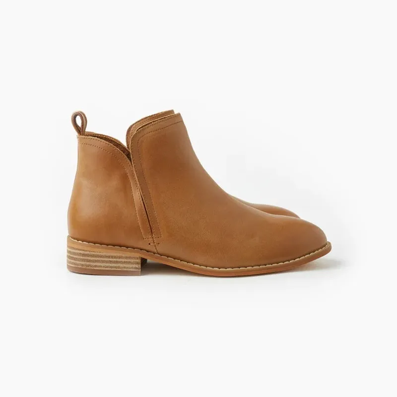Walnut - Douglas Leather Boot - Tan