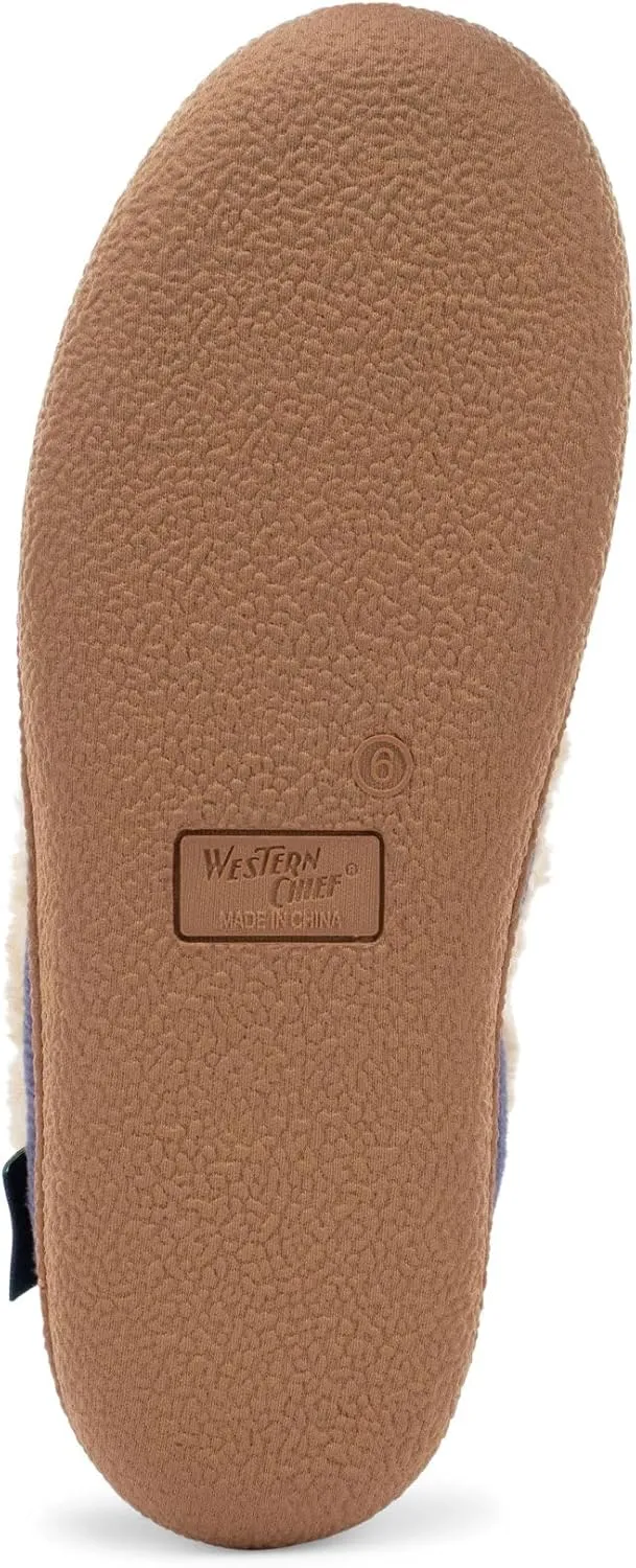 Western Chief Women's Elaine Slippers  Cozy Faux Fur Lining, Stylish Stitched Lace Detail for Indoor, Moccasin Slip-On Loafers Womens Shoes