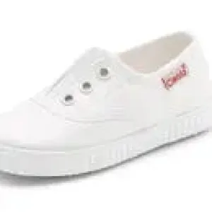 White canvas slip on sneaker