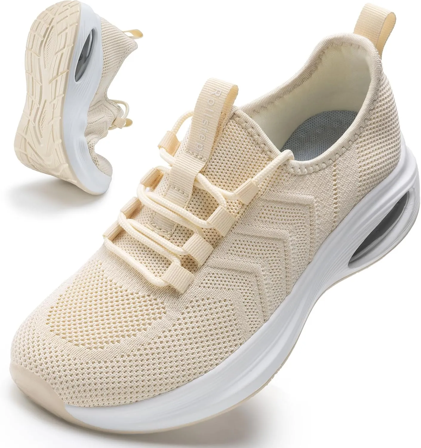 Wide Toe Box Shoes Women Extra Wide Width Sneakers Air Cushion Road Running Shoes Ultra Light Tennis Gym Workout Training Shoes Breathable Walking Shoes with Arch Support