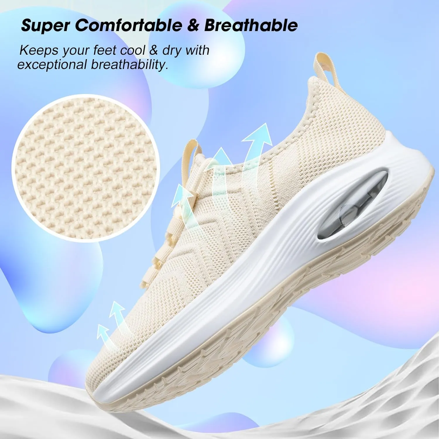 Wide Toe Box Shoes Women Extra Wide Width Sneakers Air Cushion Road Running Shoes Ultra Light Tennis Gym Workout Training Shoes Breathable Walking Shoes with Arch Support