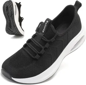 Wide Toe Box Shoes Women Extra Wide Width Sneakers Air Cushion Road Running Shoes Ultra Light Tennis Gym Workout Training Shoes Breathable Walking Shoes with Arch Support