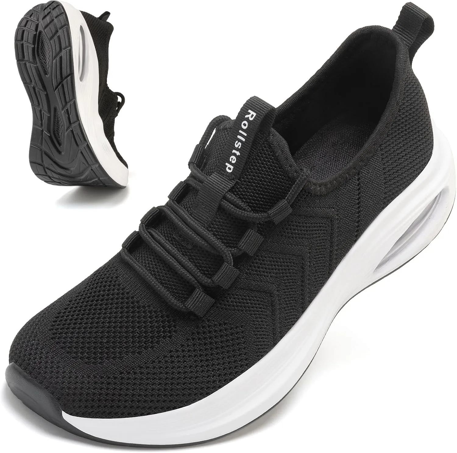 Wide Toe Box Shoes Women Extra Wide Width Sneakers Air Cushion Road Running Shoes Ultra Light Tennis Gym Workout Training Shoes Breathable Walking Shoes with Arch Support
