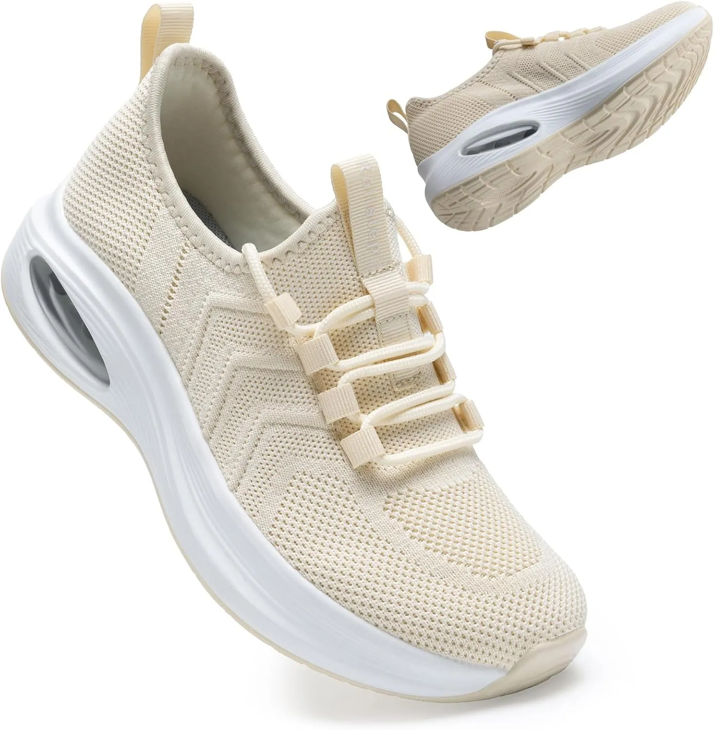 Wide Toe Box Shoes Women Extra Wide Width Sneakers Air Cushion Road Running Shoes Ultra Light Tennis Gym Workout Training Shoes Breathable Walking Shoes with Arch Support