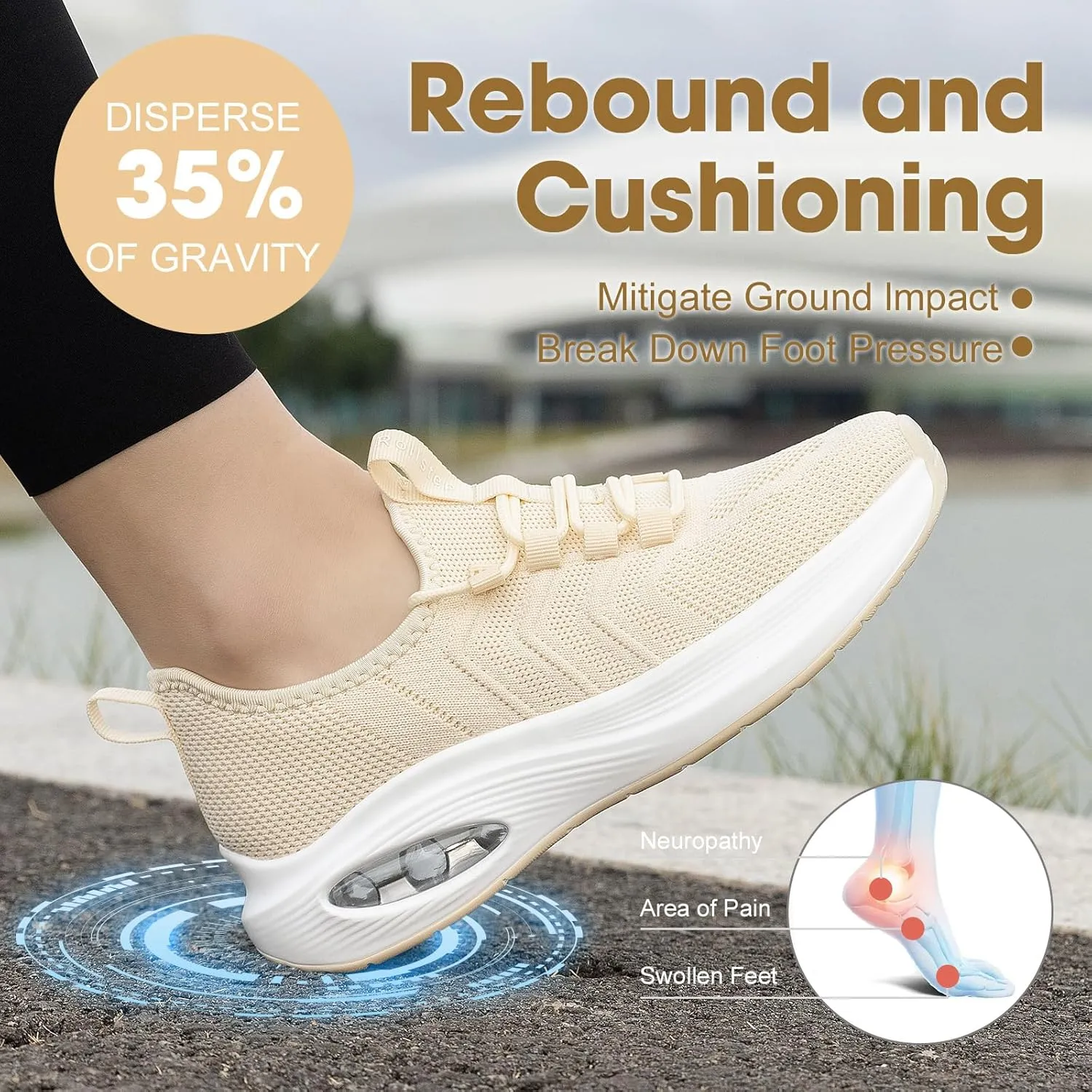 Wide Toe Box Shoes Women Extra Wide Width Sneakers Air Cushion Road Running Shoes Ultra Light Tennis Gym Workout Training Shoes Breathable Walking Shoes with Arch Support