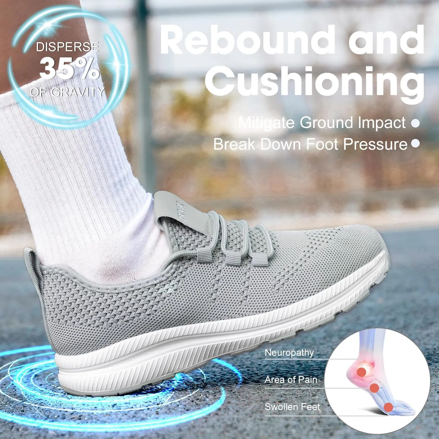Wide Toe Box Shoes Women Non-Slip Wide Width Sneakers Ultra Light Extra Wide Road Running Shoes for Women Breathable Tennis Walking Gym Workout Trainer 6-12