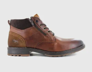 Wild Rhino Nash Cognac Light Tan 5 Eyelet Double Zip Ankle Boot Made In Portugal
