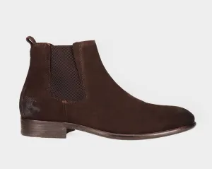 Wild Rhino Seville Dark Brown Suede Chelsea Ankle Boot Made In Portugal