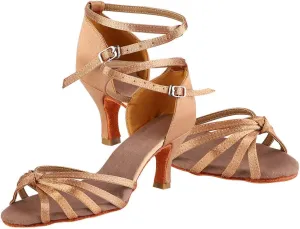 Women Latin Dance Shoes, Professional Ballroom Salsa Practice Performance Dancing Shoes, Women Ballet and Dance Shoes for Women (39)
