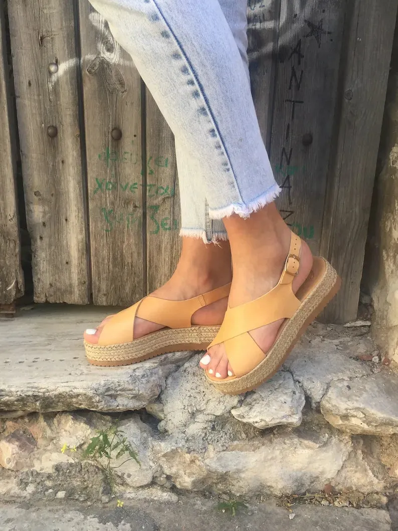 Women Slingback Leather Sandals