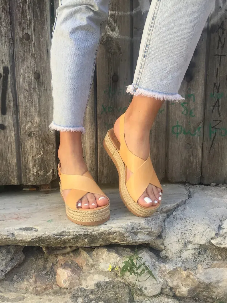 Women Slingback Leather Sandals