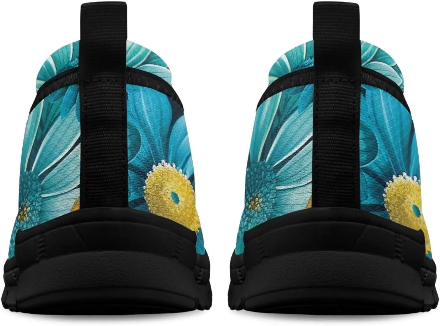 Women's Casual Shoes Floral Stylish Everyday Loafers Breathable Non Slip Work Shoes for Indoor Outdoor Size 6-11 Black Sole