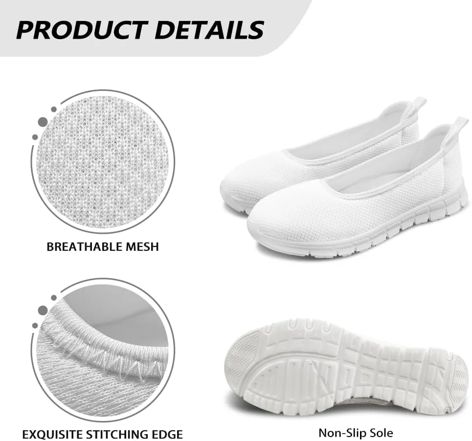 Women's Casual Shoes Floral Stylish Everyday Loafers Breathable Non Slip Work Shoes for Indoor Outdoor Size 6-11 Black Sole
